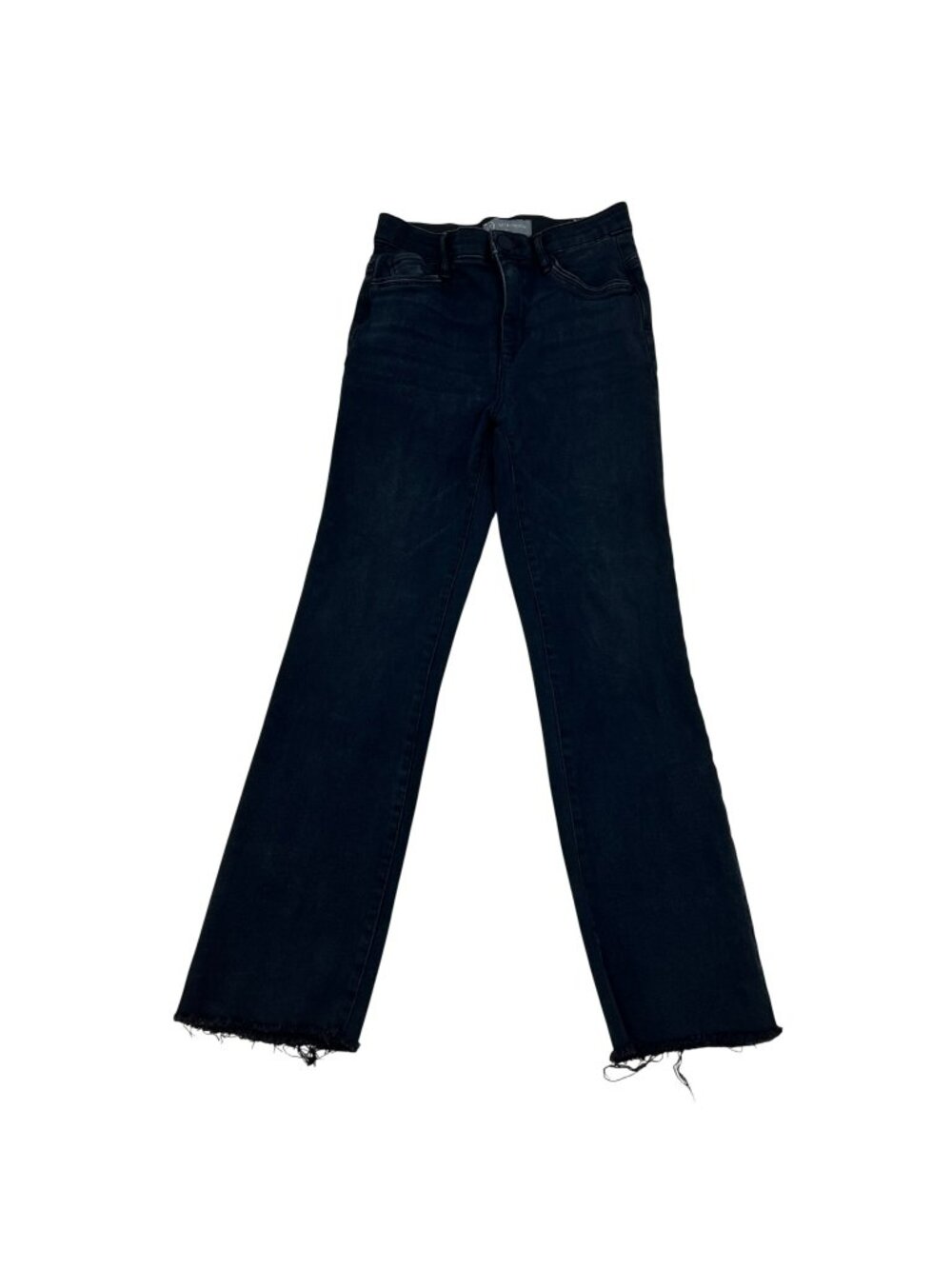 Wit & Wisdom Womens Straight Leg Jeans Frayed Cuff Faded Black Size 2